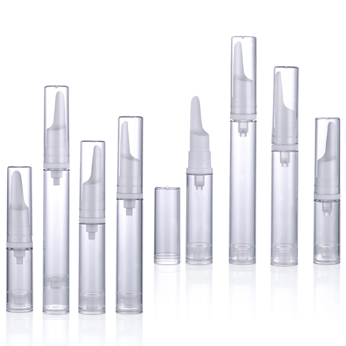 5ml 10ml 12ml 15ml Cilindro Blanco/Transparente Tubo de bomba sin aire Botella de loción cosmética Crema para ojos sin aire Y01